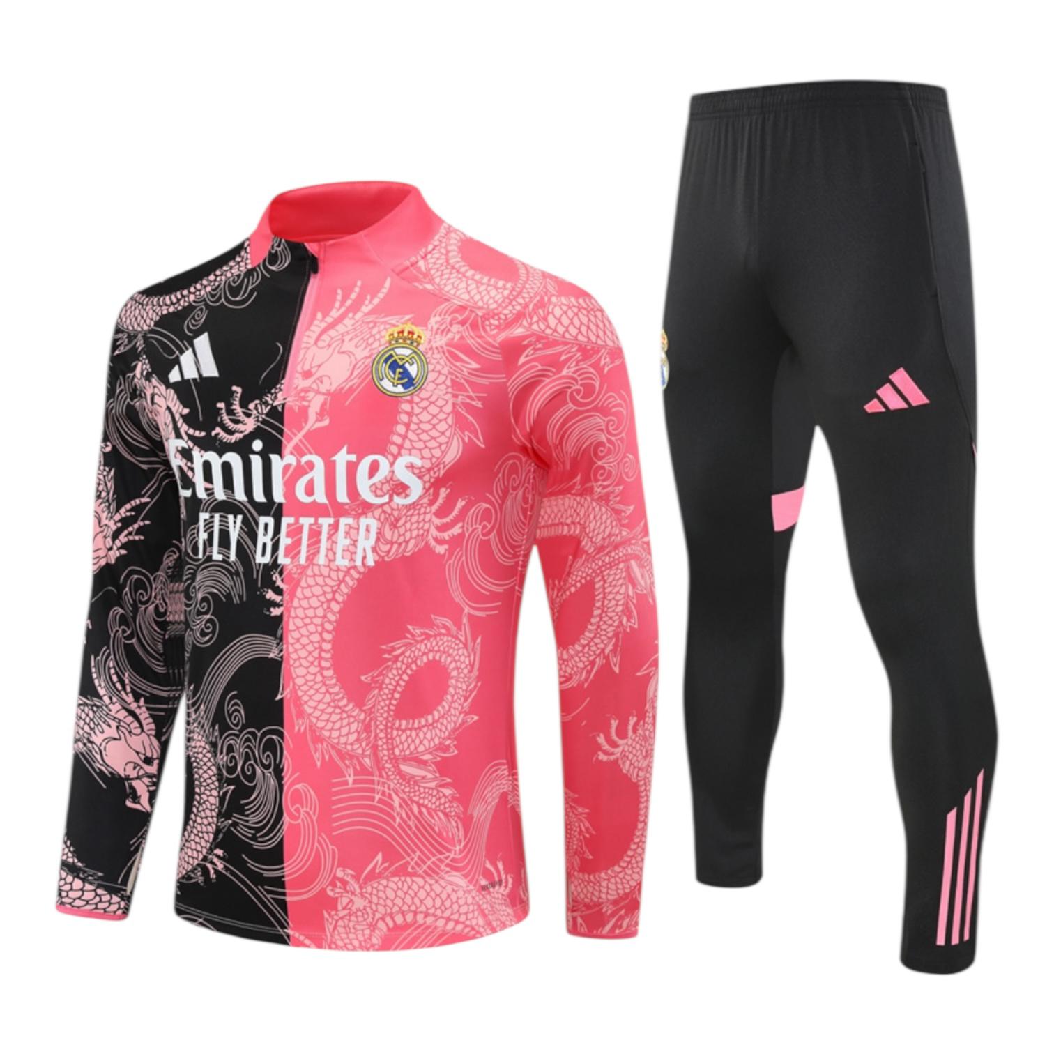 WhatsApp Image 2025-09-23 at 03.48.18_90067433 25/26 Real Madrid Tracksuit Pink/Black Dragon - immagine 1